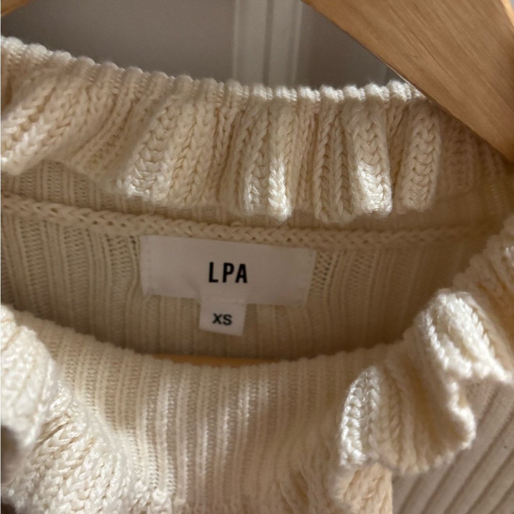 Cream Ruffle Sweater - Picture 7 of 7